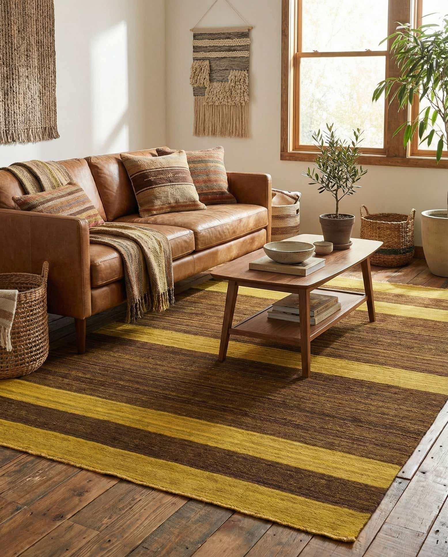 5' 3 x 6' 9 Hand Woven Kilim Afghan Wool Rug