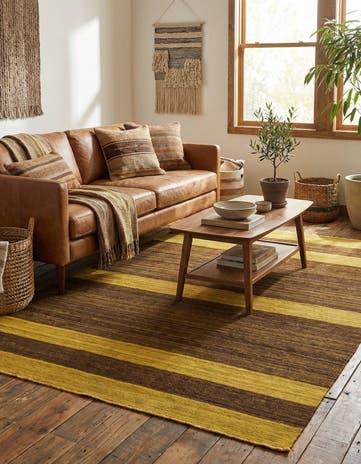 5' 3 x 6' 9 Hand Woven Kilim Afghan Wool Rug
