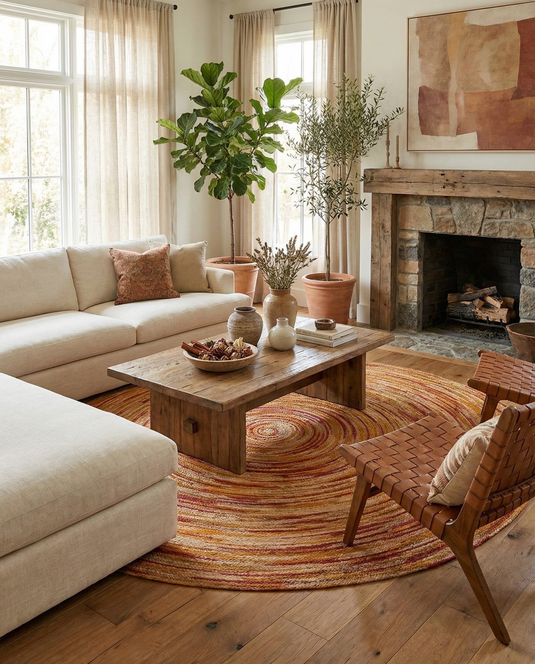  10' x 10'  Hand Braided Jute Round Rug