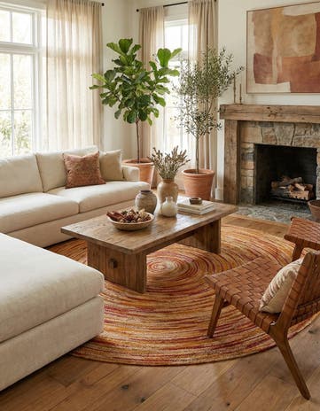 Sunburst Handmade Braided Jute Round Rug