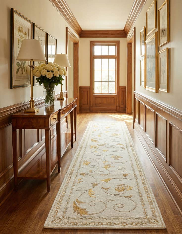 Detail image of  2' 8 x 9' 10  Hand Knotted Darya Wool Runner Rug