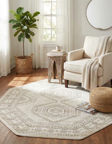 Ivory Charlotte Octagon Rug
