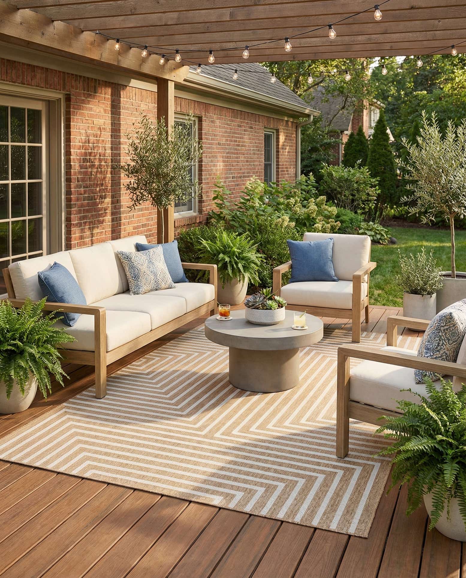 5' 3 x 8' Easy-Clean Modern Indoor / Outdoor Rug
