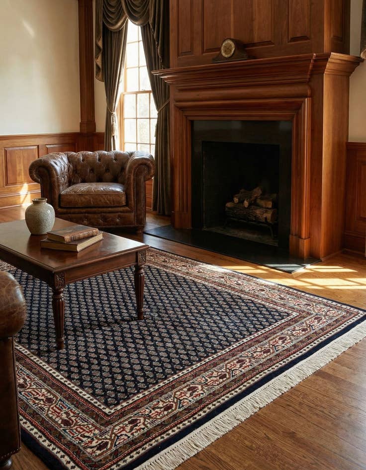 Detail image of  4' 2 x 6'  Hand Knotted Mir Wool Rug