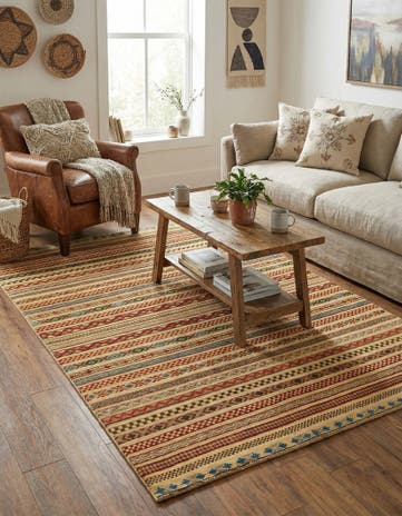 4' 9 x 6' 4 Hand Knotted Modern Ziegler Rug
