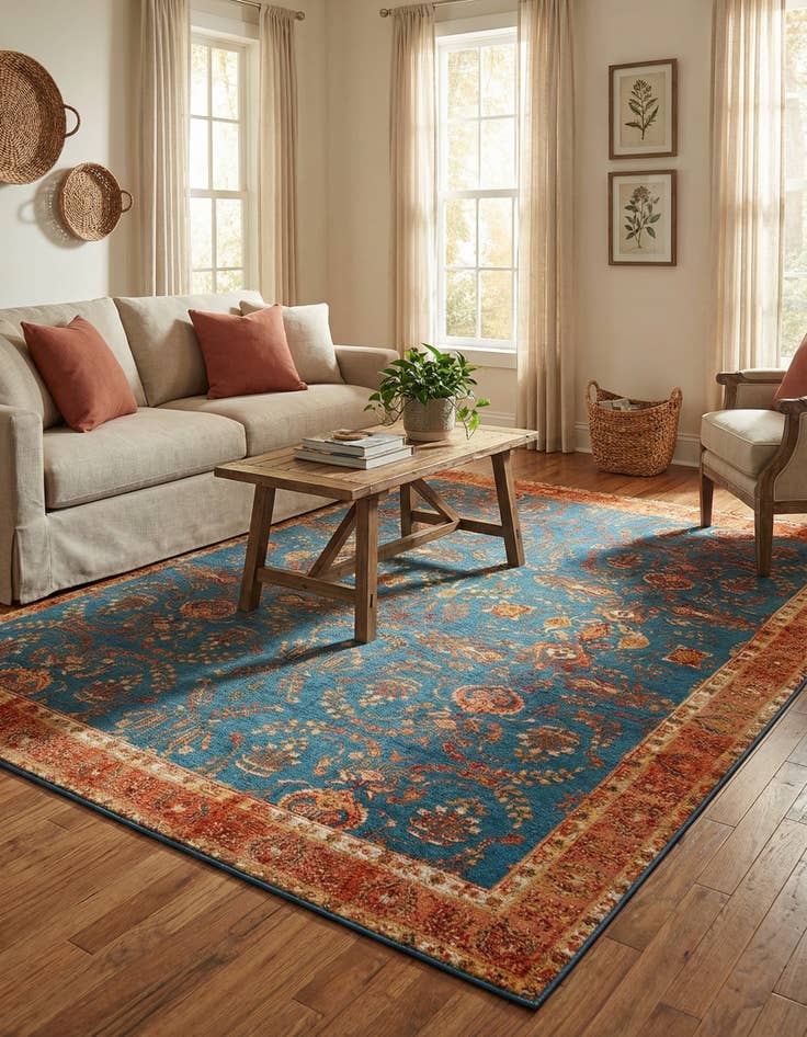 Detail image of 9' x 12' Easy-Clean Traditional Indoor / Outdoor Rug