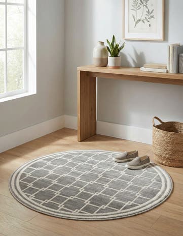Jill Zarin Gray Metropolitan Uptown Round Rug