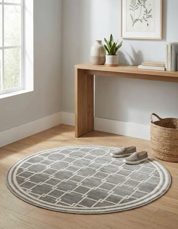 Jill Zarin Gray Metropolitan Uptown Round Rug