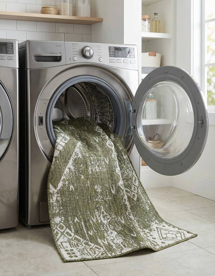 Detail image of  4' x 6'  Washable Bohemian Indoor / Outdoor Rug