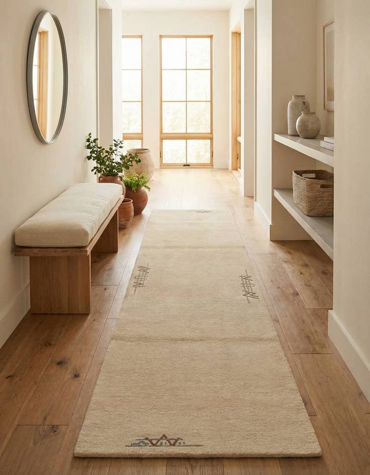 Detail image of 2' 8 x 9' 8 Hand Knotted Tibet Wool Runner Rug