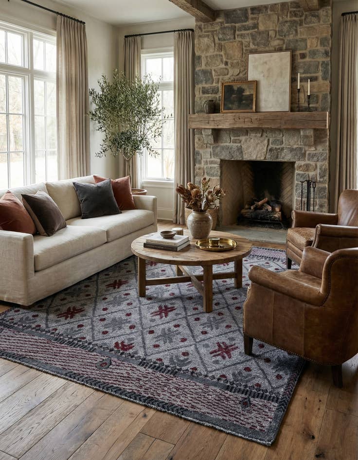 Detail image of 8' 4 x 10'  Hand Knotted Darya Wool Rug