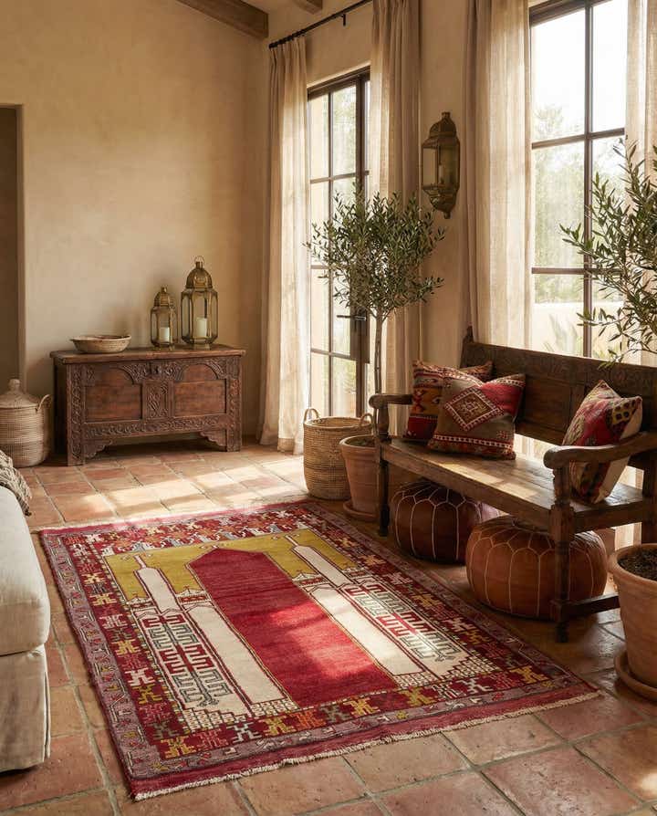 4' 1 x 6' 5 Hand Knotted Anatolian Wool Rug