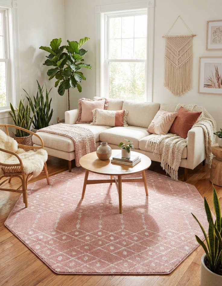 Detail image of  7' 10 x 7' 10 Paxon Trellis Octagon Rug