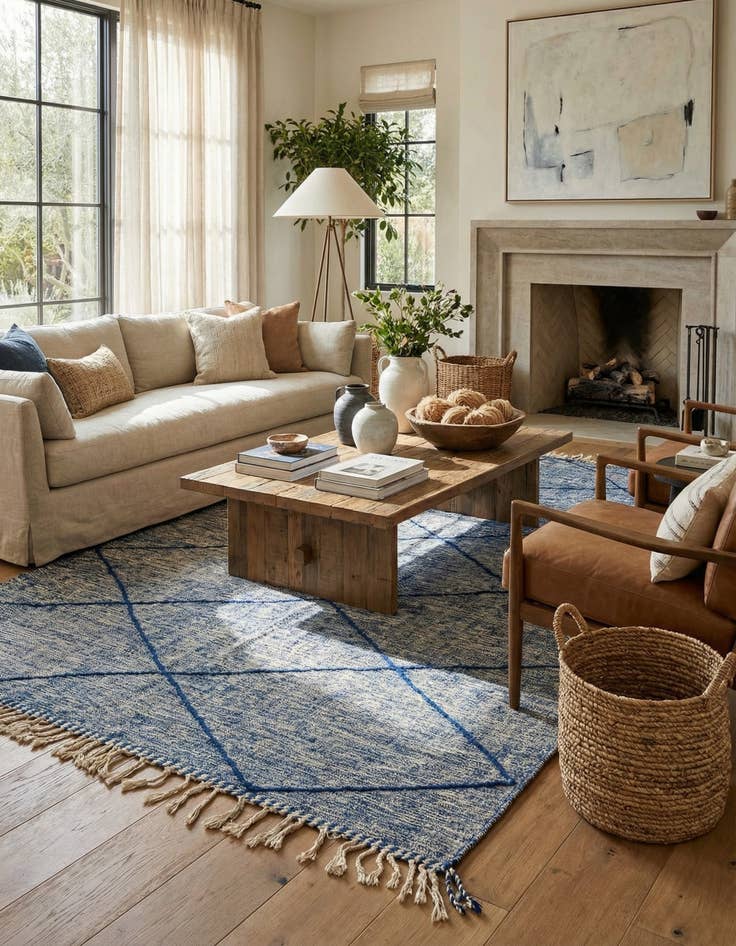 Detail image of 6' 5 x 10' 2  Hand Knotted Moroccan Wool Rug