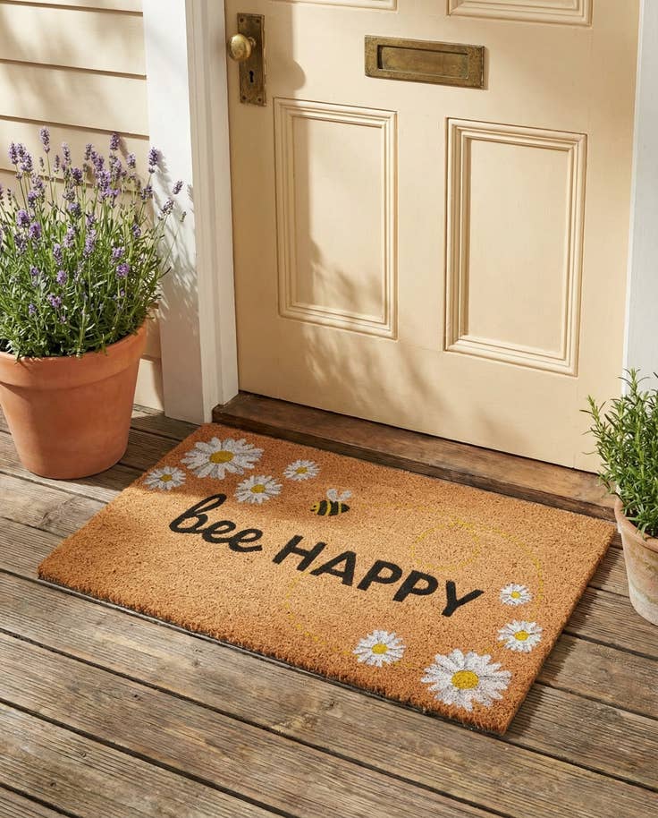 Detail image of 1' 6 x 2' 6 Bee Happy Doormat