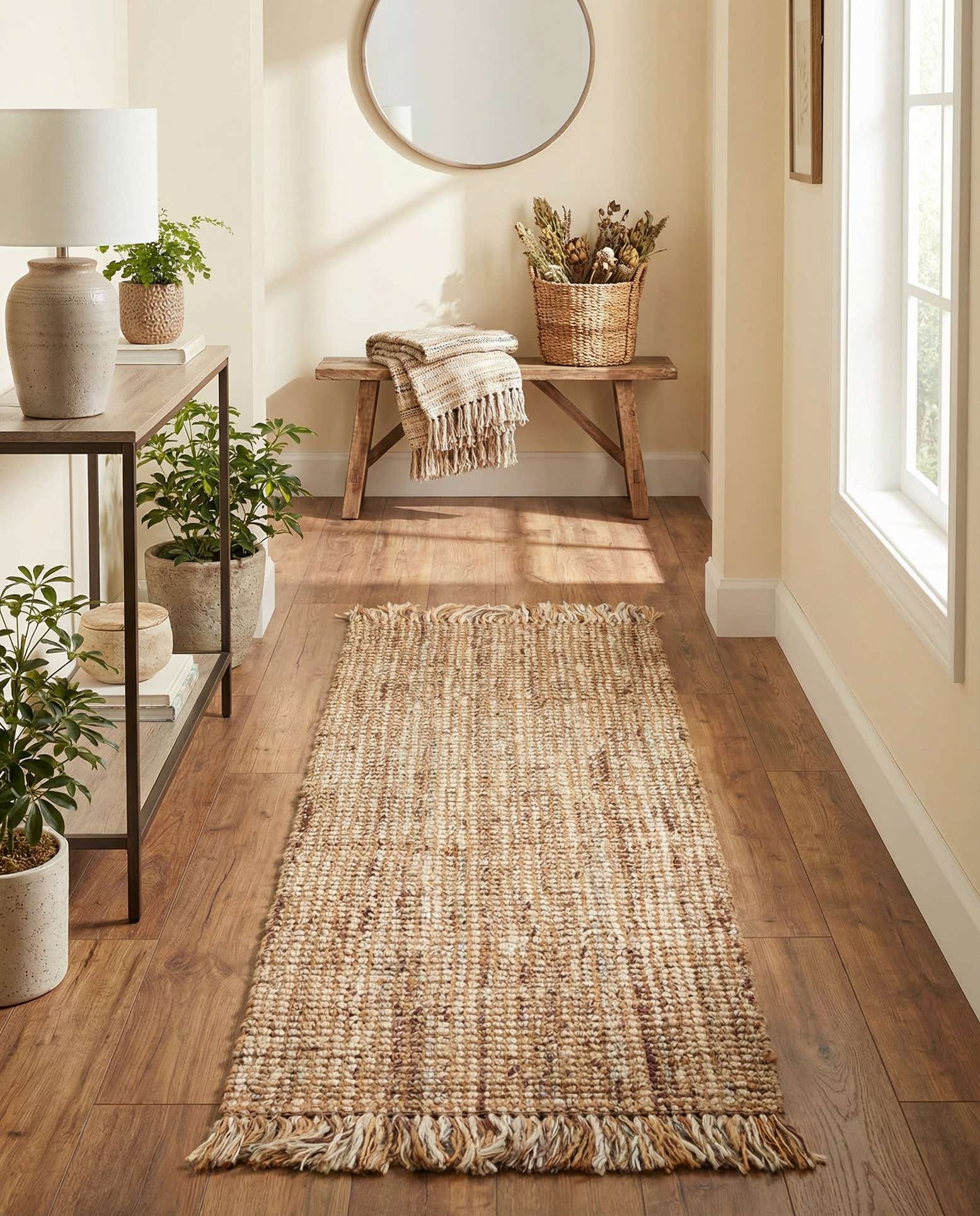 2' x 5' 1 Hand Woven Chunky Jute Runner Rug