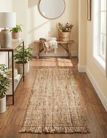 Natural Hand Woven Chunky Jute Runner Rug