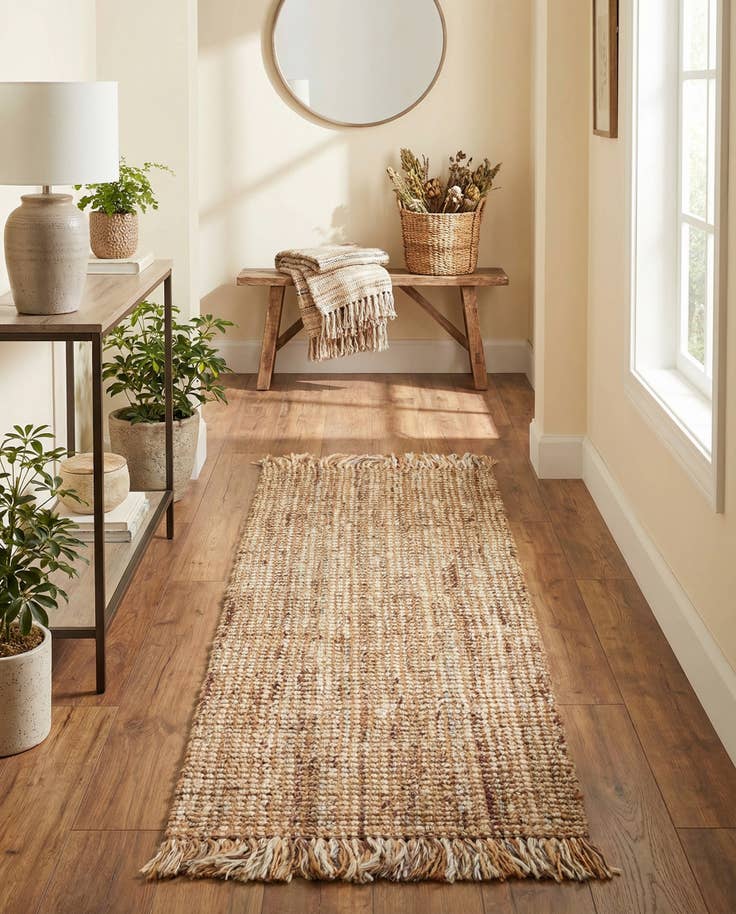 Detail image of 2' x 5' 1 Hand Woven Chunky Jute Runner Rug