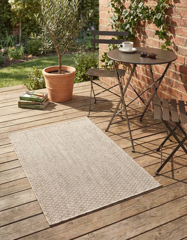 Detail image of  2' x 3' 1  Washable Solid Indoor / Outdoor Rug