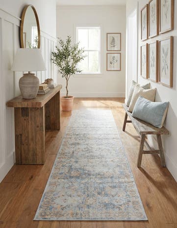 Light Blue Restoration Runner Rug