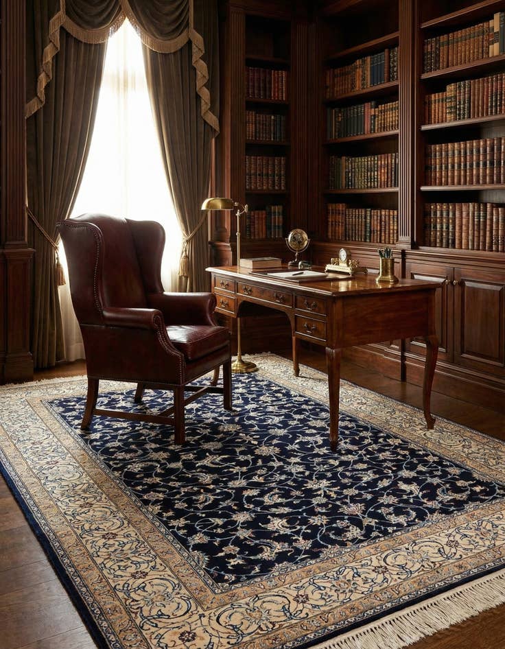 Detail image of 5' 10 x 9' 2 Hand Knotted Nain Rug