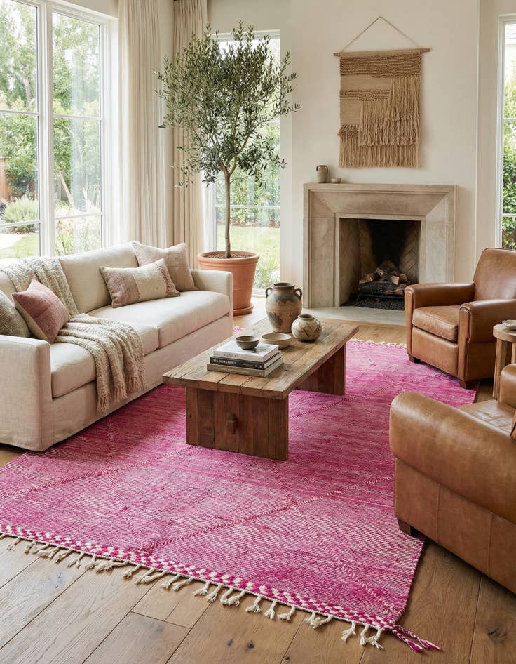 Detail image of 6' 9 x 11' 5  Hand Knotted Moroccan Wool Rug