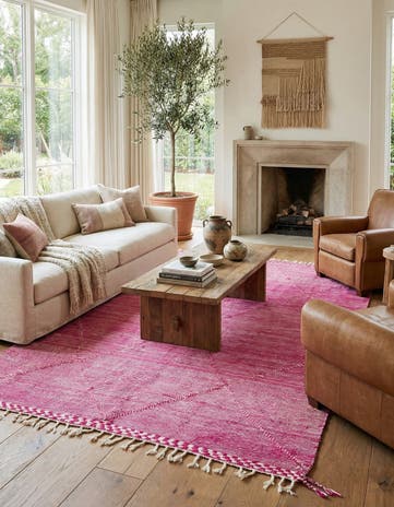 6' 9 x 11' 5 Hand Knotted Moroccan Wool Rug