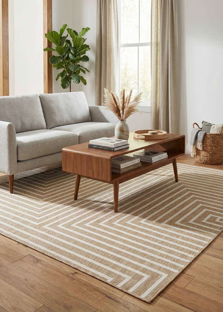 7' 10 x 7' 10 Easy-Clean Modern Indoor / Outdoor Square Rug