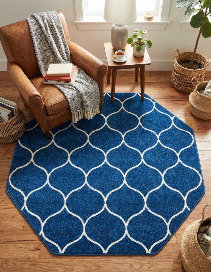 Detail image of 5' 3 x 5' 3 Trellis Frieze Octagon Rug