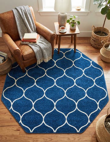 5' 3 x 5' 3 Lattice Frieze Octagon Rug