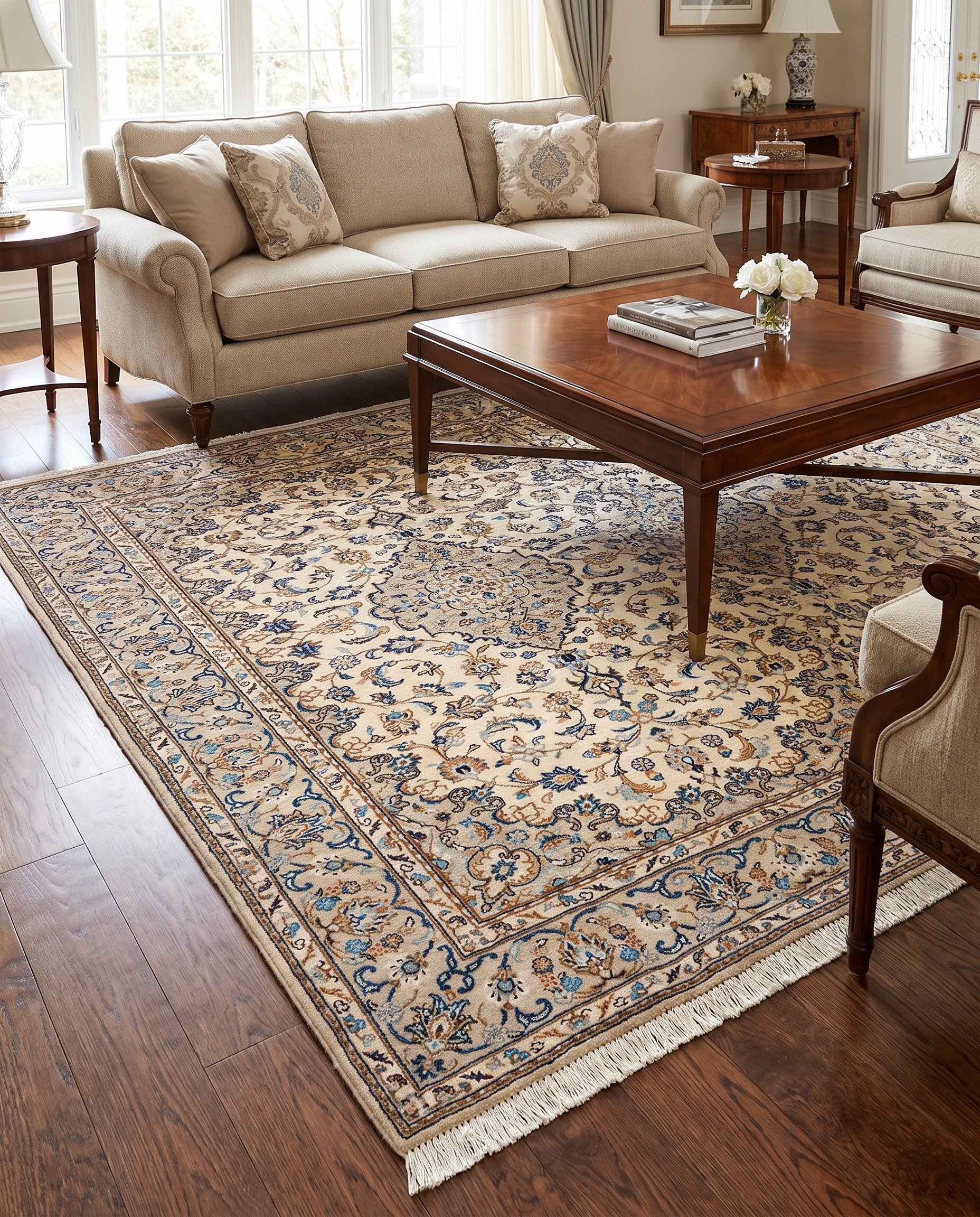 6' 5 x 9' 9 Kashan Wool Rug