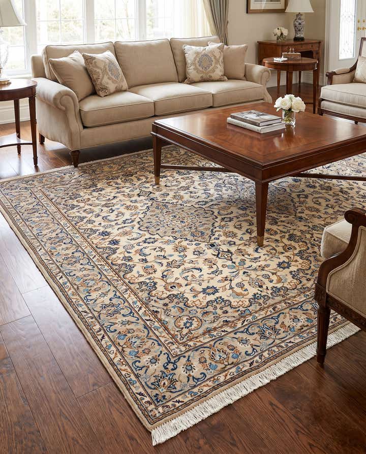 195cm x 295cm Kashan Tapis Laine