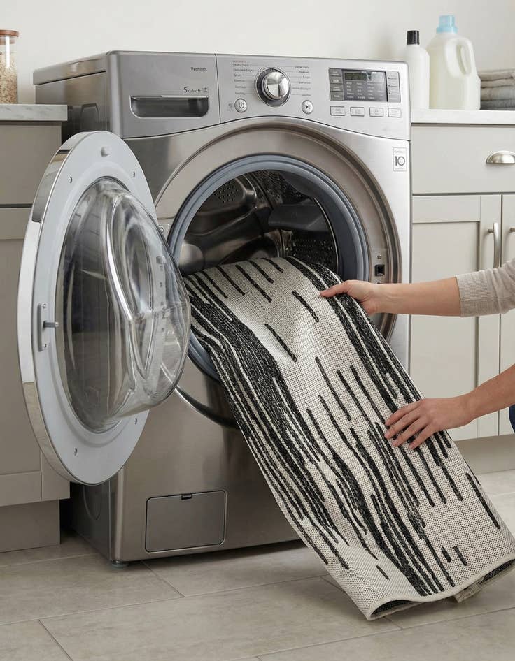 Detail image of 2' x 5' 3  Washable Modern Indoor / Outdoor Runner Rug