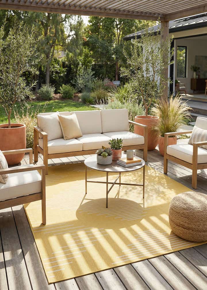 6' x 9' Easy-Clean Modern Indoor / Outdoor Rug