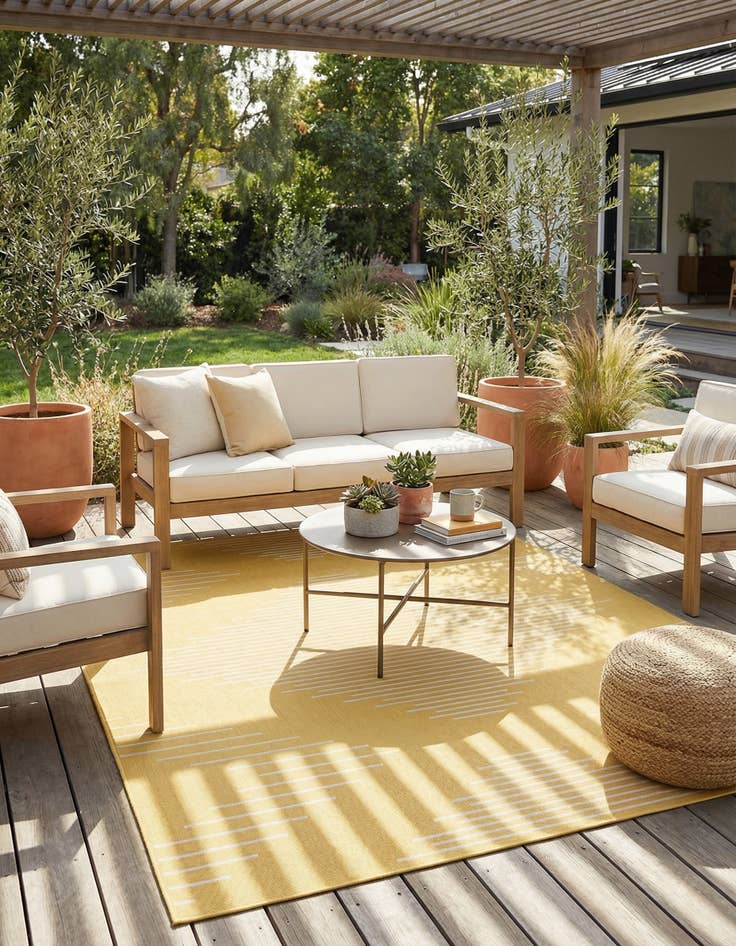 Detail image of 6' x 9' Easy-Clean Modern Indoor / Outdoor Rug