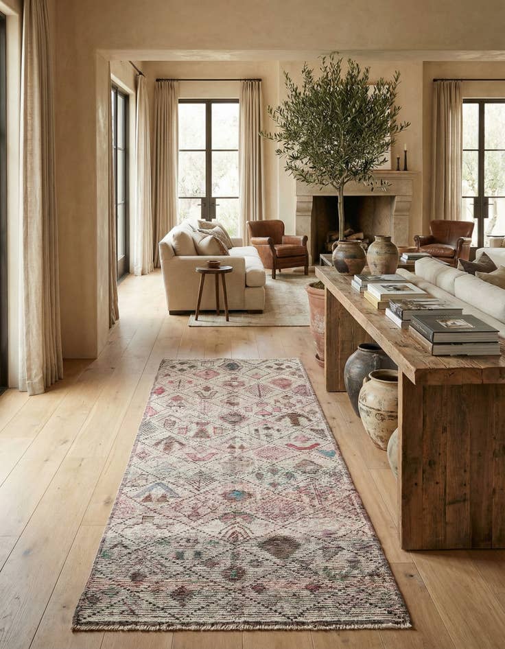 Detail image of 5' x 15' 3 Hand Knotted Moroccan Wool Runner Rug