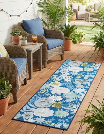 2' x 6' 1 Easy-Clean Jill Zarin Caribbean Indoor / Outdoor Runner Rug