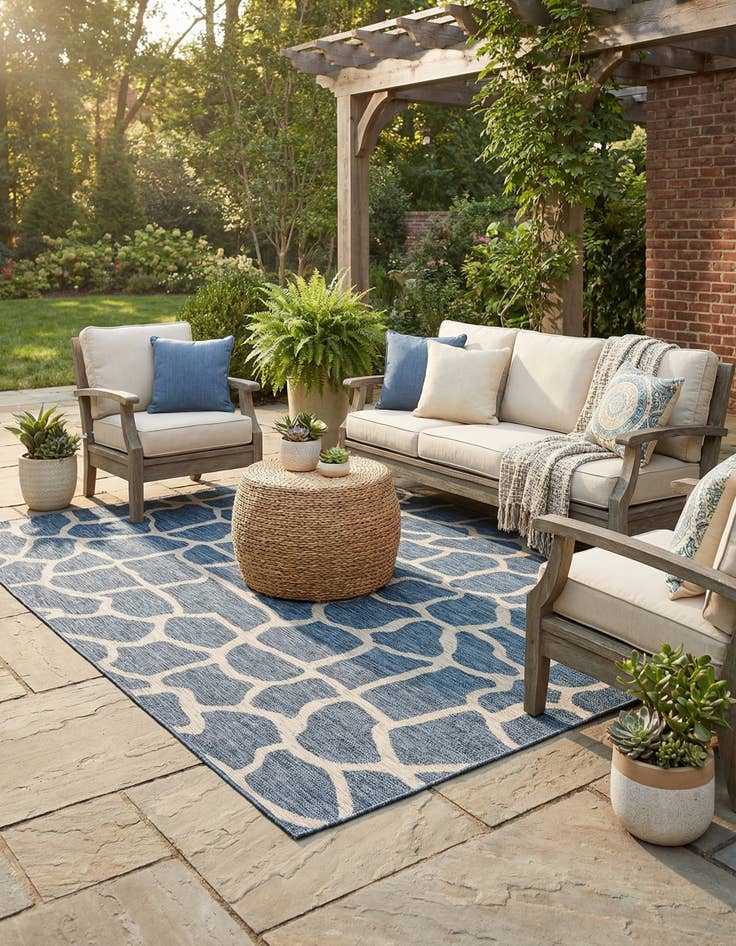 Detail image of 7' 10 x 11'  Washable Safari Indoor / Outdoor Rug