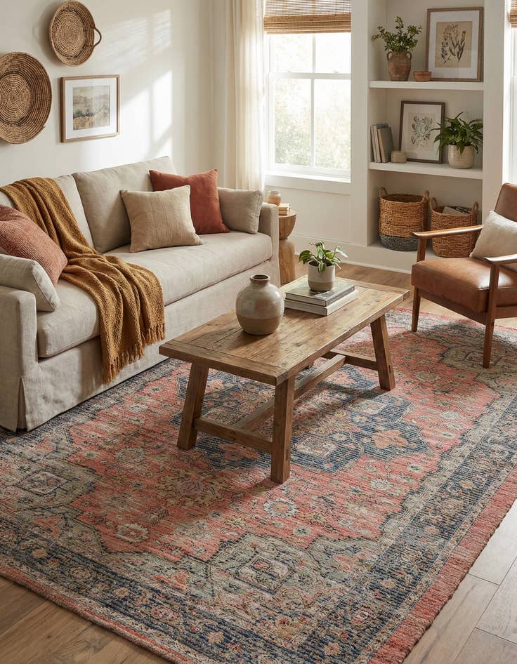 Detail image of 4' 1 x 6' 1  Hand Woven Chenille Jute Rug