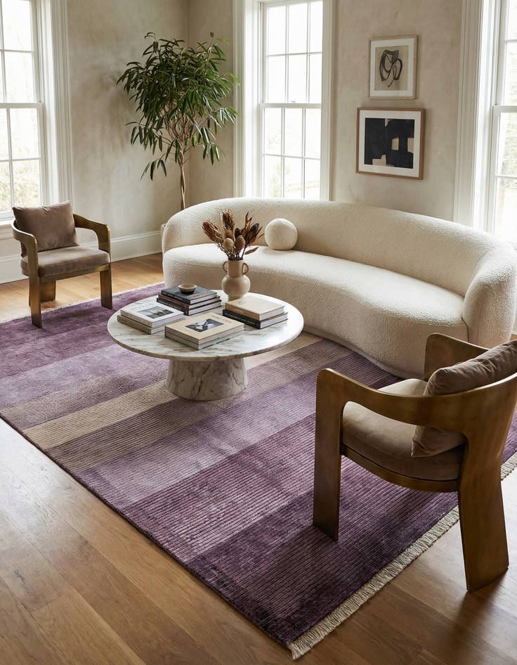 Detail image of 6' 8 x 10'  Hand Knotted Darya Wool Rug