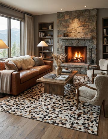 8' x 9' 11 Cowhide Stocks Rug