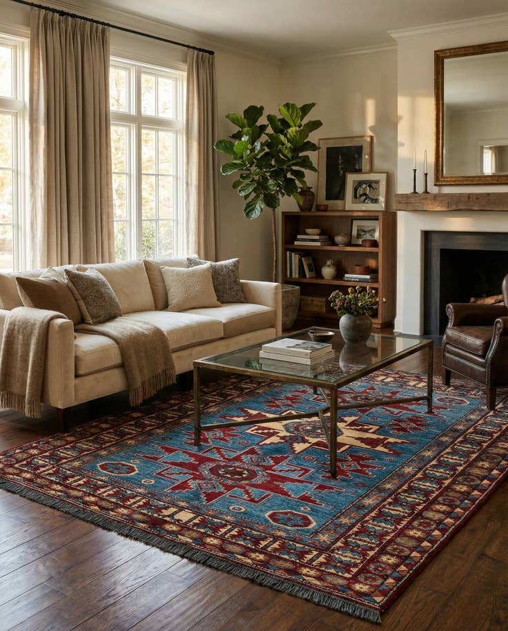 Detail image of 5' 3 x 6' 6 Hand Knotted Kazak Wool Rug