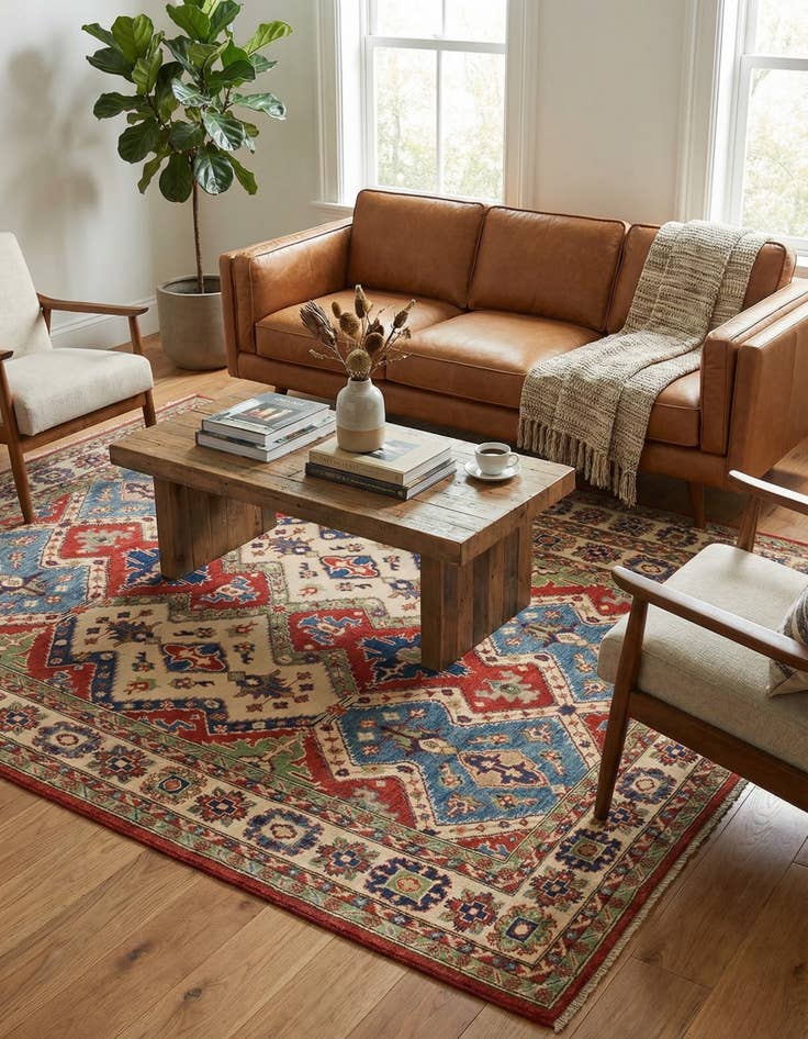 Detail image of 6' x 9'  Hand Knotted Kazak Rug