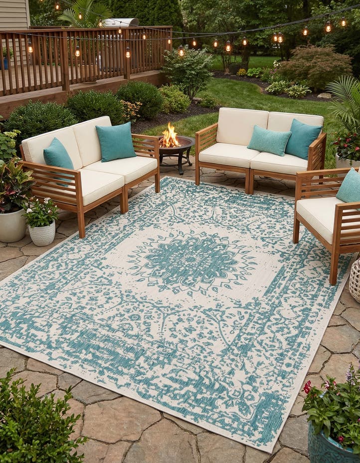 7' 10 x 10' Easy-Clean Traditional Indoor / Ou...