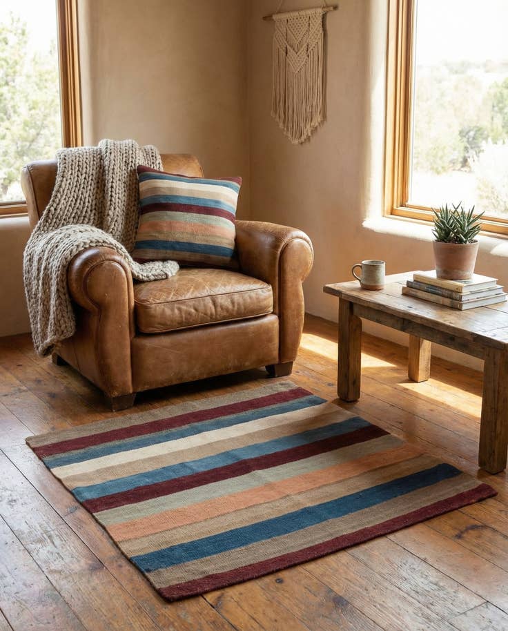 Detail image of 3' 3 x 3' 3 Hand Woven Pillow Wool Square Rug