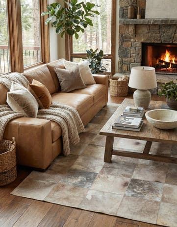 5' x 7' 10 Cowhide Leather Rug
