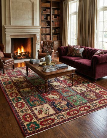 7' 3 x 9' 9 Hand Knotted Tabriz Persian Wool Rug