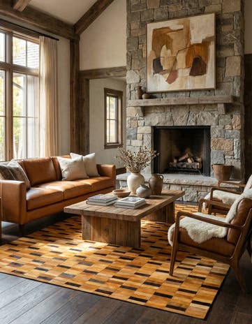 8' 1 x 9' 11 Cowhide - Patchwork Rug