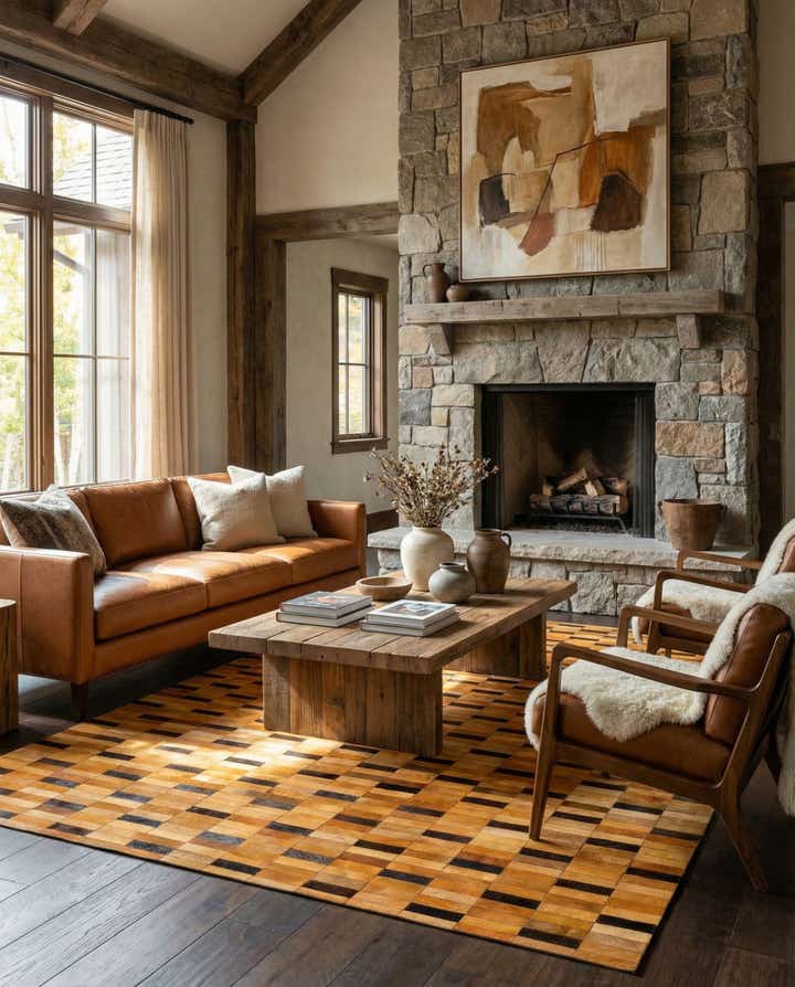 8' 1 x 9' 11 Cowhide - Patchwork Rug