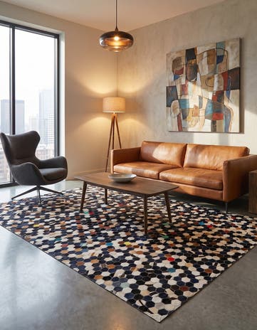 5' 1 x 8' Cowhide Stocks Rug